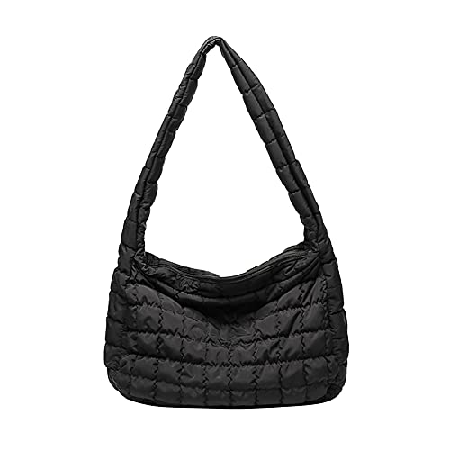 ARVALOLET Casual Gitter Muster Top-griff Tasche Solide Daunen Frauen Schulter Handtasche Multifunktionale Straße Reise Satchel von ARVALOLET