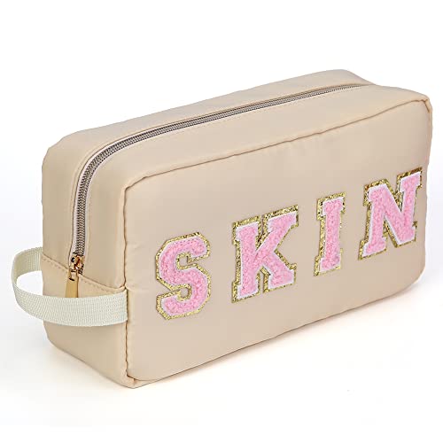 ARVALOLET Chenille Letters Beauty Make-up Tasche Candy Farbe Make-up Tasche Nylon Wasserdicht Reise Tragbar Reißverschluss mit Griff for Frauen Mädchen, Stil 3 von ARVALOLET