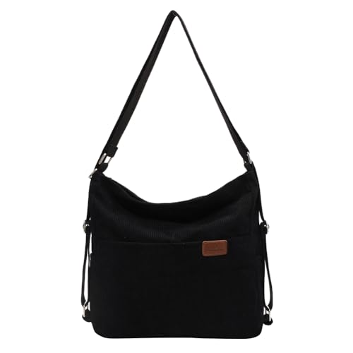 ARVALOLET Damen Cord-Umhängetasche, multifunktionale Handtasche mit mehreren Taschen, verstellbarer Riemen, große Hobo-Tasche, Schul-Reisetasche von ARVALOLET