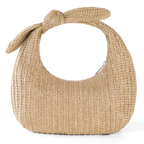 ARVALOLET Damen Handtasche aus geknotetem Stroh mit Schleife, tasche for formelle Anlässe und Partys von ARVALOLET