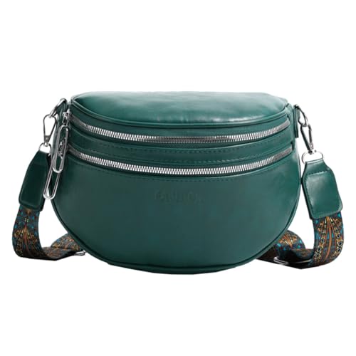 ARVALOLET Damen Retro-Brusttasche, Lässige PU-Gürteltasche, Umhängetasche mit breitem Riemen und Mehreren Taschen, Pendlertasche von ARVALOLET