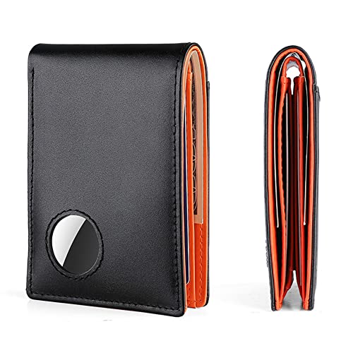 ARVALOLET Echtes Leder Männlichen Geld Tasche Anti-Lost Männlichen Kreditkarte Halter Brieftasche Finder Locator Tragbare for Meeting Business, Orange, modisch von ARVALOLET