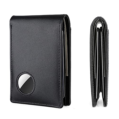 ARVALOLET Echtes Leder Männlichen Geld Tasche Anti-Lost Männlichen Kreditkarte Halter Brieftasche Finder Locator Tragbare for Meeting Business, Schwarz , modisch von ARVALOLET