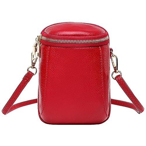 ARVALOLET Echtes Leder Satchel Geldbörse Leichte Einfache Umhängetasche Verstellbarer Riemen Einfarbig Frauen Outdoor Dating Tasche, rot, 190.00x140.00x20.00mm/7.48x5.51x0.79inch ARVALOLET Echtes Leder Satchel Geldbörse Leichte Einfache Umhängetasche Verstellbarer Riemen Einfarbig Frauen Outdoor Dating Tasche, rot, 190.00x140.00x20.00mm/7.48x5.51x0.79inch von ARVALOLET