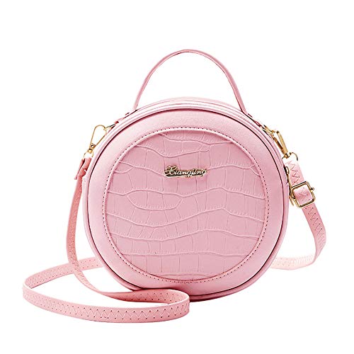 ARVALOLET Einfache Frauen Alligator PU Crossbody Tasche Mode Weibliche Kleine Runde Geldbörse Casual Schulter, rose, 20x20x6cm/7.87 * 7.87 * 2.36in von ARVALOLET