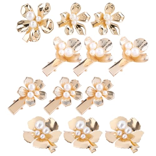 ARVALOLET Florale Perlen-Haarnadeln aus Metall in verschiedenen Größen for Abschlussball Haarnadel Blumenmotiv Metall von ARVALOLET