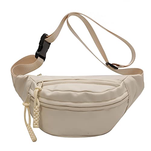 ARVALOLET Frauen Crossbody Taschen Casual Fashion Sling Taille Pack Einfarbig Wasserdicht Reise Wandern Tasche, beige, 29x13x10cm/11.42x5.12x3.94in, modisch von ARVALOLET