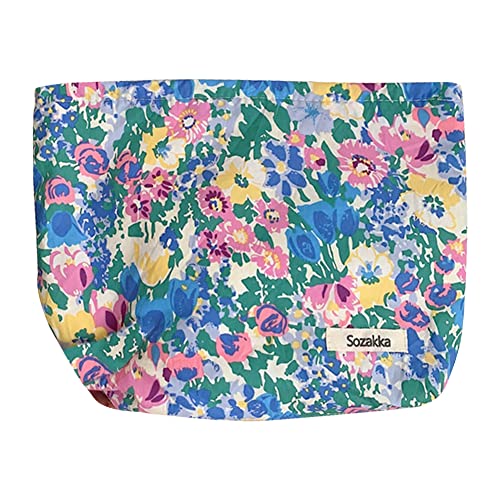 ARVALOLET Frauen Kosmetiktasche Tragbare Mädchen Lippenstift Clutch Tasche Große Kapazität Multifunktions Floral Japan Stil Clutch Beauty Pouch von ARVALOLET