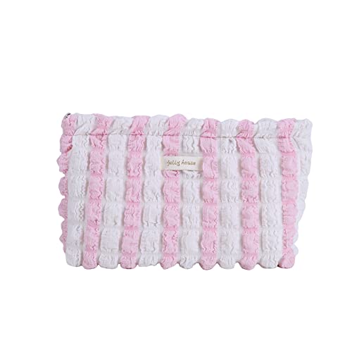 ARVALOLET Frauen Schönheit Tasche Große Kapazität Aufbewahrungstasche Tragbare Bubble Chiffon Mode for Wochenende Urlaub, rose, 27x20x1cm/10.63x7.87x0.39in, Casual von ARVALOLET