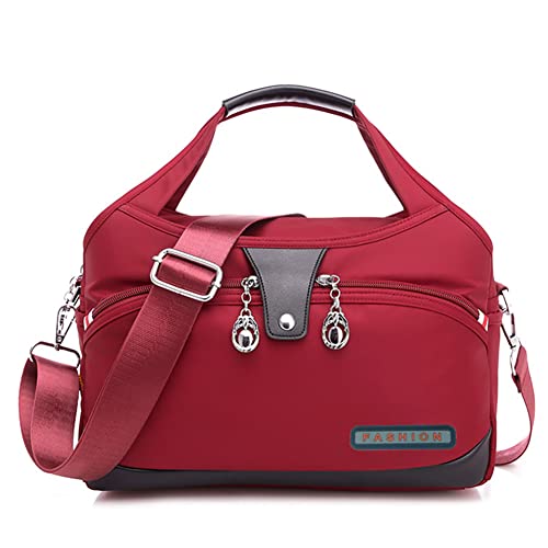 ARVALOLET Frauen Schulter Crossbody Tasche Große Kapazität Oxford Tuch Messenger Wasserdichte Anti-Diebstahl Weibliche Reise Shopper Mama Handtasche, rot, 265*150*120mm /10.4*5.9*4.7in von ARVALOLET