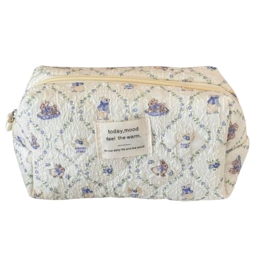 ARVALOLET Gesteppte Kaninchen-Make-up-Tasche, Kosmetik-Organizer, große Kapazität, Kosmetiktasche, Kokette, niedliches Kaninchen, Kulturbeutel, Reise-Kosmetiktasche ARVALOLET Gesteppte Kaninchen-Make-up-Tasche, Kosmetik-Organizer, große Kapazität, Kosmetiktasche, Kokette, niedliches Kaninchen, Kulturbeutel, Reise-Kosmetiktasche von ARVALOLET