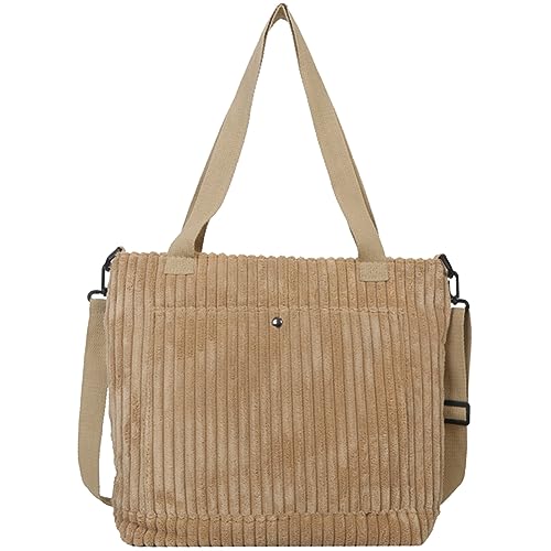 ARVALOLET Große Kapazität Einfache Reisetasche Cord Einfarbig Frauen Schulter Tasche Freizeit Weibliche Mädchen Handtasche von ARVALOLET