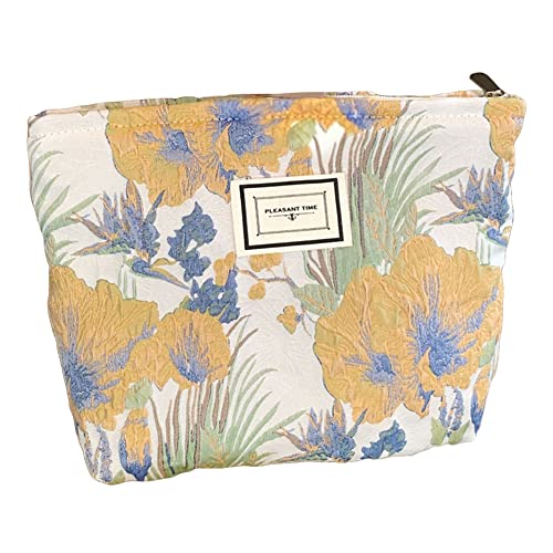 ARVALOLET Jacquard Make-up Zubehör Organizer Große Kapazität Frauen Kosmetik Aufbewahrung Organizer Reißverschluss Tragbar Retro Alltagsgebrauch for Geldbörse, Stil 1, 26 * 18 * von ARVALOLET