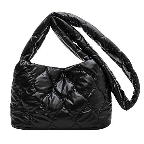 ARVALOLET KANUBI Schultertasche Damen,Fashion Gesteppte Gitter Umhängetasche,Mode Damen Baumwolle Gepolsterte Handtaschen Casual Damen Messenger Bags Weich for Party von ARVALOLET