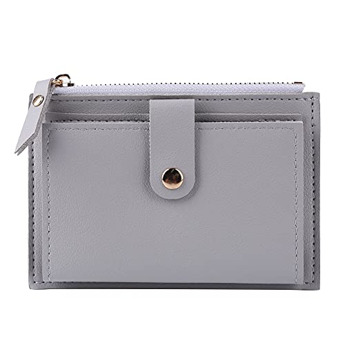 ARVALOLET Kreditkartenetui Damen, Frauen Mode Massivfarbe Kreditkarte ID Karte Multi-Slot Kartenhalter Damen Casual PU Leder Mini Münze Geldbörse Geldbörse Fall Tasche mit Reißverschluss von ARVALOLET