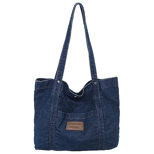 ARVALOLET Leichte, modische Umhängetasche, große Kapazität, vielseitig, lässig, Damen-Jeans-Einkaufstasche, weibliche Pendler-Handtasche von ARVALOLET