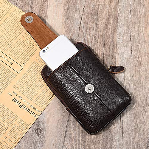 ARVALOLET Männer Echtes Leder Taille Tasche Universal Fanny Gürtel Bum Packs Multi-Funktion Kleine Handy Tasche Reise Business von ARVALOLET