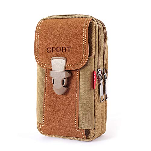 ARVALOLET Männliche Outdoor Reise Sport Gürtel Bum Pouch Multifunktions PU Leder Fanny Taille Tasche Mode Handy Geldbörse Tasche, Stil 1, Coffee, Casual von ARVALOLET