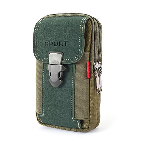 ARVALOLET Männliche Outdoor Reise Sport Gürtel Bum Pouch Multifunktions PU Leder Fanny Taille Tasche Mode Handy Geldbörse Tasche, Stil 1, Grün, Casual von ARVALOLET