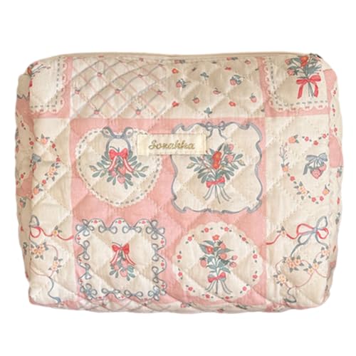 ARVALOLET Make-up-Tasche aus Baumwolle mit großem Fassungsvermögen, Reise-Make-up-Kosmetiketui, leicht, for Damen, tragbare Kosmetik-Aufbewahrungstasche, Damen-Make-up-Tasche, Geldbörse for von ARVALOLET