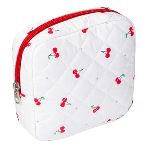 ARVALOLET Make-up-Tasche for Damen und Mädchen, Gesteppte Reise-Kosmetiktasche, niedlicher Cartoon-Reißverschluss, Aufbewahrungstasche for Damenbinden von ARVALOLET