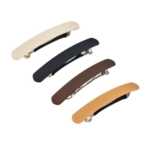ARVALOLET Minimalistische Haarspangen 4er Set Mattierte Französische Haarclips in Unifarben Damen Haarstyling Zubehör von ARVALOLET