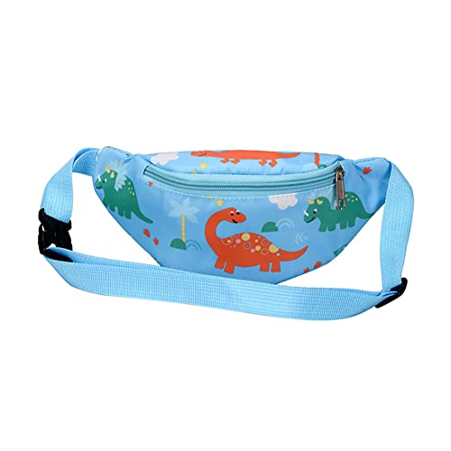 ARVALOLET Mode Kinder Taille Pack Kinder Mädchen Fanny Brust Schulter Messenger Taschen Nette Cartoon Dinosaurier Druck Geldbörse, Stil One, Light Blue, modisch von ARVALOLET