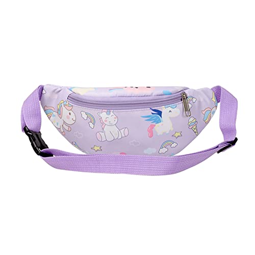 ARVALOLET Mode Kinder Taille Pack Kinder Mädchen Fanny Brust Schulter Messenger Taschen Nette Cartoon Dinosaurier Druck Geldbörse, Stil Zwei, Purple, modisch von ARVALOLET