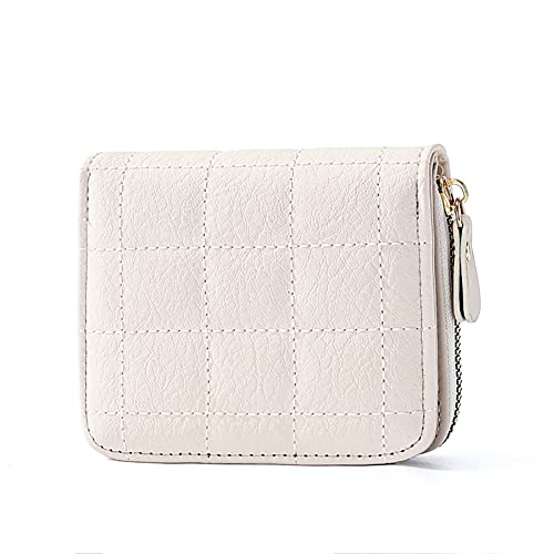 ARVALOLET Mode Mini Brieftasche Kurze Geldbörse PU Leder Frauen Karte Geld Halter Kleine Reißverschluss Casual Weibliche Kupplung Mädchen Geschenk, weiß, 290.00x120.00x80.00mm/11.42x4.72x3.15inch, von ARVALOLET