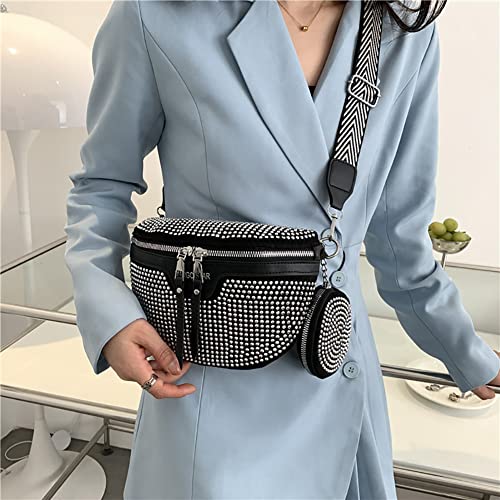 ARVALOLET Mode Strass Taille Gürtel Tasche Frauen Brust Pack Umhängetasche Stilvolle Bling Fanny Taille Pack von ARVALOLET