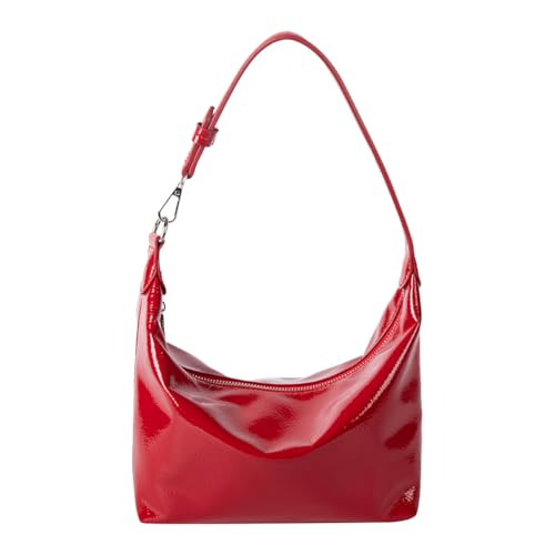 ARVALOLET PU Leder Trendy Achselbeutel for Frauen kleine Schulterhandtasche for Put (rot) von ARVALOLET