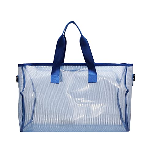 ARVALOLET PVC Transparent Yoga Turnbeutel Tragbare Frauen Schwimmen Tasche Große Kapazität Multifunktions Sport Fitness Taschen, blau, Sport von ARVALOLET