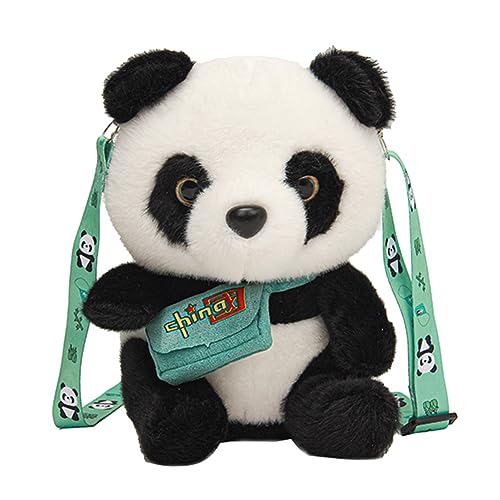 ARVALOLET Panda-Handytasche, weiche Plüsch-Umhängetasche, flauschige Umhängetasche for Damen, mit Reißverschluss, warme Wintertasche for Mädchen von ARVALOLET