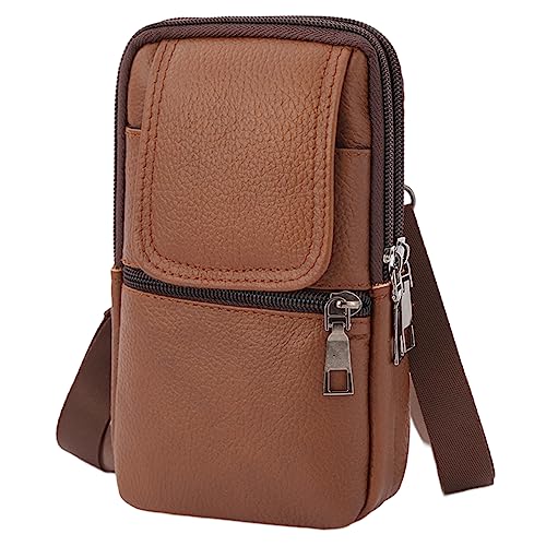 ARVALOLET Schulter-Crossbody-Taschen, Leder, Diebstahlsicher, Crossbody-Brusttaschen, Herren, verstellbar, multifunktional, leicht, verschleißfest, Outdoor-Zubehör von ARVALOLET