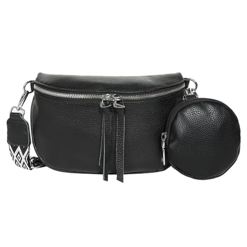 ARVALOLET Stilvolle Damen-Umhängetasche mit Kleiner Geldbörse, Rindsleder, einfache Umhängetasche, breiter Verstellbarer Riemen, Münz-/Handy-Geldbörse, Reise-/Outdoor-Tasche von ARVALOLET