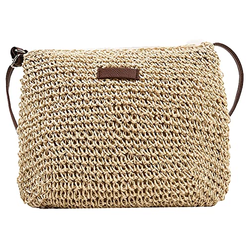 ARVALOLET Strandtaschen für Damen, Bohemian-Stil, gewebt, einfach, lässig, Boho-Tasche (Beige) von ARVALOLET