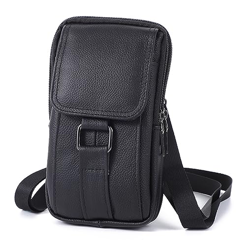 ARVALOLET Tragbare Männer Messenger Bags Rindsleder Handy Gürtel Pack Mode Einfache Multi-Taschen Casual for Outdoor Sport von ARVALOLET