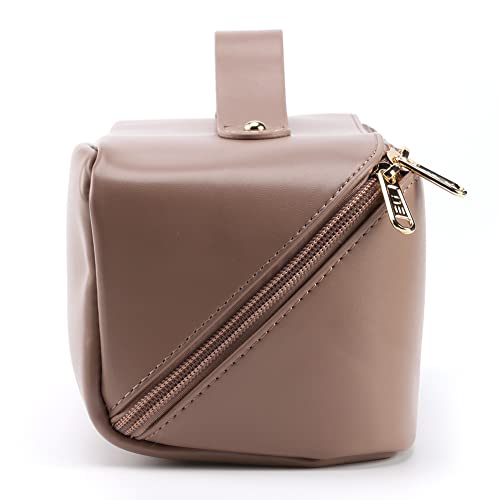 ARVALOLET Tragbare Make-up Fall PU Leder Bleistift Fall Große Kapazität Reise Organizer Toilettenartikel Tasche Frauen Mädchen zum Einkaufen, khaki von ARVALOLET