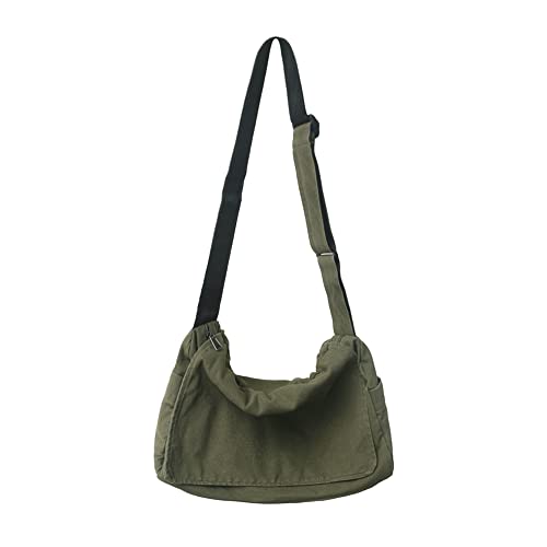 ARVALOLET Umhängetasche Damen,Retro gewaschene Leinwand Umhängetaschen Frauen große Kapazität Hobo Reißverschlusstasche Crossbody Handtaschen Designer weibliche Geldbörse Umhängetasche von ARVALOLET