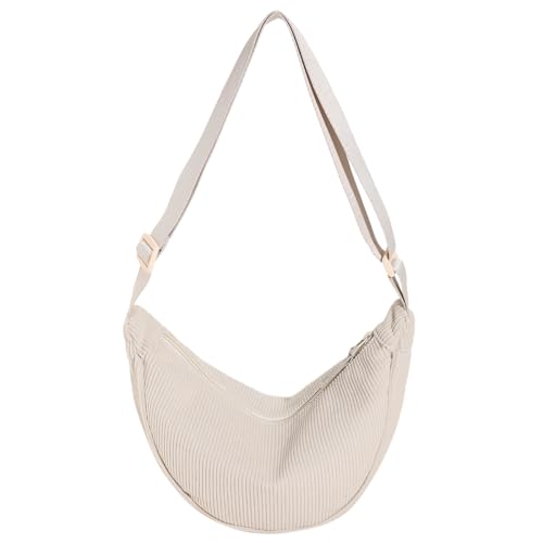 ARVALOLET Verstellbarer Riemen Stilvolle Umhängetasche Einfarbig Damen Umhängetasche Knödel Tasche Mode Umhängetasche Lässige Einkaufstasche, beige, 280.00x170.00x100.00mm/11.02x6.69x3.94inch von ARVALOLET