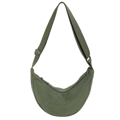 ARVALOLET Verstellbarer Riemen Stilvolle Umhängetasche Einfarbig Damen Umhängetasche Knödel Tasche Mode Umhängetasche Lässige Einkaufstasche, grün, 280.00x170.00x100.00mm/11.02x6.69x3.94inch von ARVALOLET