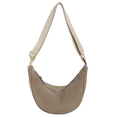 ARVALOLET Verstellbarer Riemen Stilvolle Umhängetasche Einfarbig Damen Umhängetasche Knödel Tasche Mode Umhängetasche Lässige Einkaufstasche, khaki, 280.00x170.00x100.00mm/11.02x6.69x3.94inch von ARVALOLET