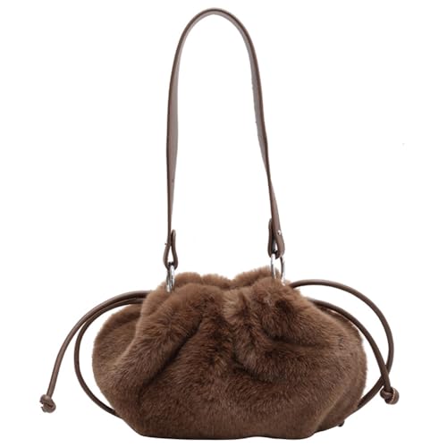 ARVALOLET Weiche Plüsch Vielseitige Geldbörse Faux Pelz Einfache Pelzigen Taschen Einfarbig Weibliche Winter Täglichen Tasche Frauen Wolke Kordelzug von ARVALOLET