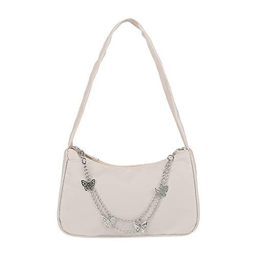ARVLET Y2k Bag，Umhäntaschen, ldböen unter n Armen,Handtaschen, Candy Farbe Nylon Umhäntasche Lady Schmetterling Kette sign Handtasche hsel Tasche (Nylon Schmetterling) von ARVALOLET