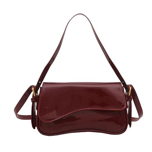 ARVALOLET weibliche PU Leder Casual Sattle Bag Retro Crossbody Bag Date Arbeit Handtasche (rot) von ARVALOLET