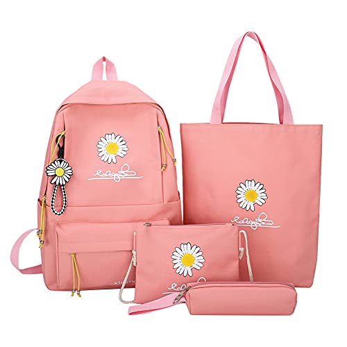 Damen Rusk Damenrusk Set, ARVLET 4 teile/set preppy style daisy print rusäe leinwand schule rusk teenar mädchen sen mochila umhäntaschen stiften kupplun von ARVALOLET