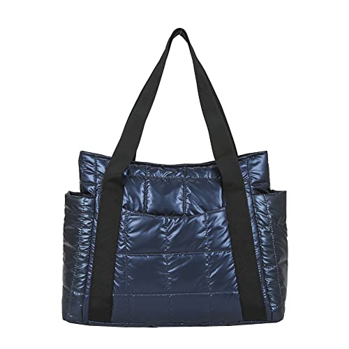 KANUBI Fashion Gesteppte Gitter Umhängetasche,Frauen Casual Einfarbig Nylon Einkaufstaschen,Weibliche Große Kapazität Tote Handtaschen,Damen Einfarbig Nylon Einkaufstaschen von ARVALOLET