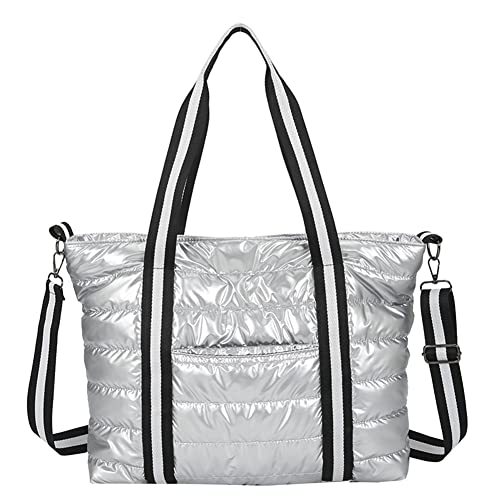 KANUBI Schultertaschen Damen Fashion Space Gepolsterte Umhängetasche aus Nylon Einfarbiger Reißverschluss Winter Warme Tasche mit großem Fassungsvermögen und Griff oben von ARVALOLET