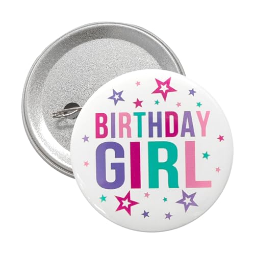 Geburtstagsabzeichen | 6 cm Geburtstagsabzeichen mit Anstecknadel | Farbdruck-Abzeichen für Geburtstagskinder | Geburtstagsgeschenke für Mädchen | Dekoration für Mädchengeburtstage von ARWIG