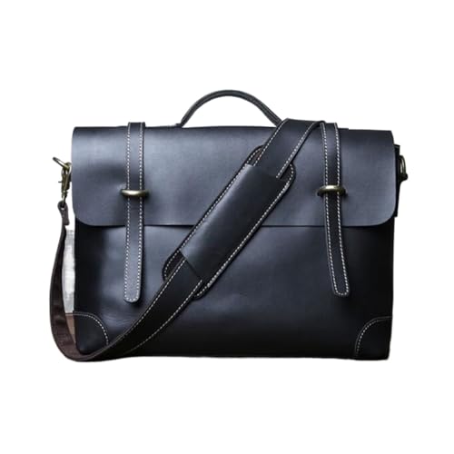 ARWOHS Herren Aktentaschen Leder Messenger Schultertaschen Computer Tragetaschen Handtaschen Laptop Taschen 15 Zoll(Black) von ARWOHS